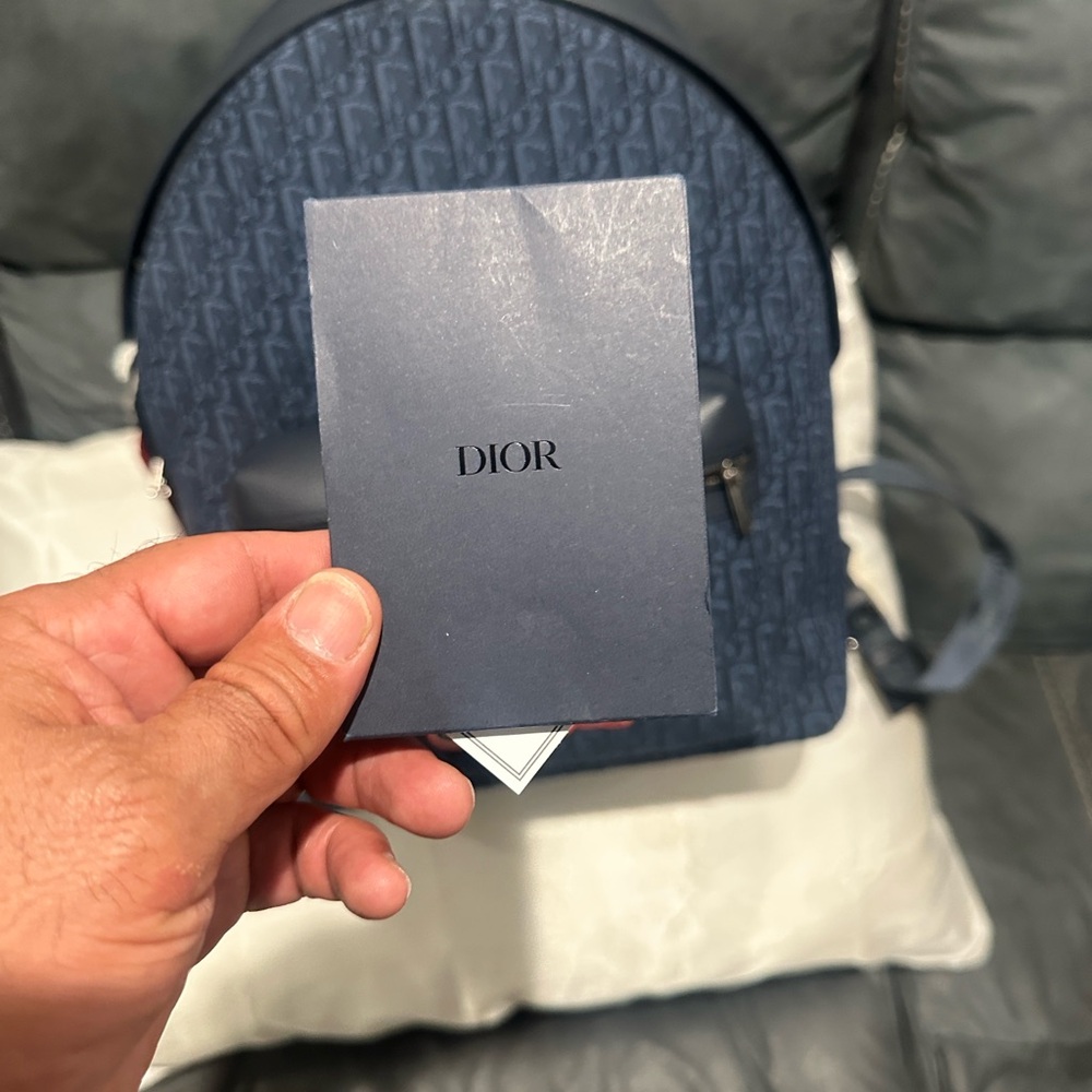 Dior Monogram Navy Backpack - Picture 6 of 8